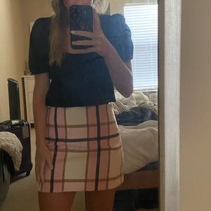 Forever 21 pink and white plaid skirt
